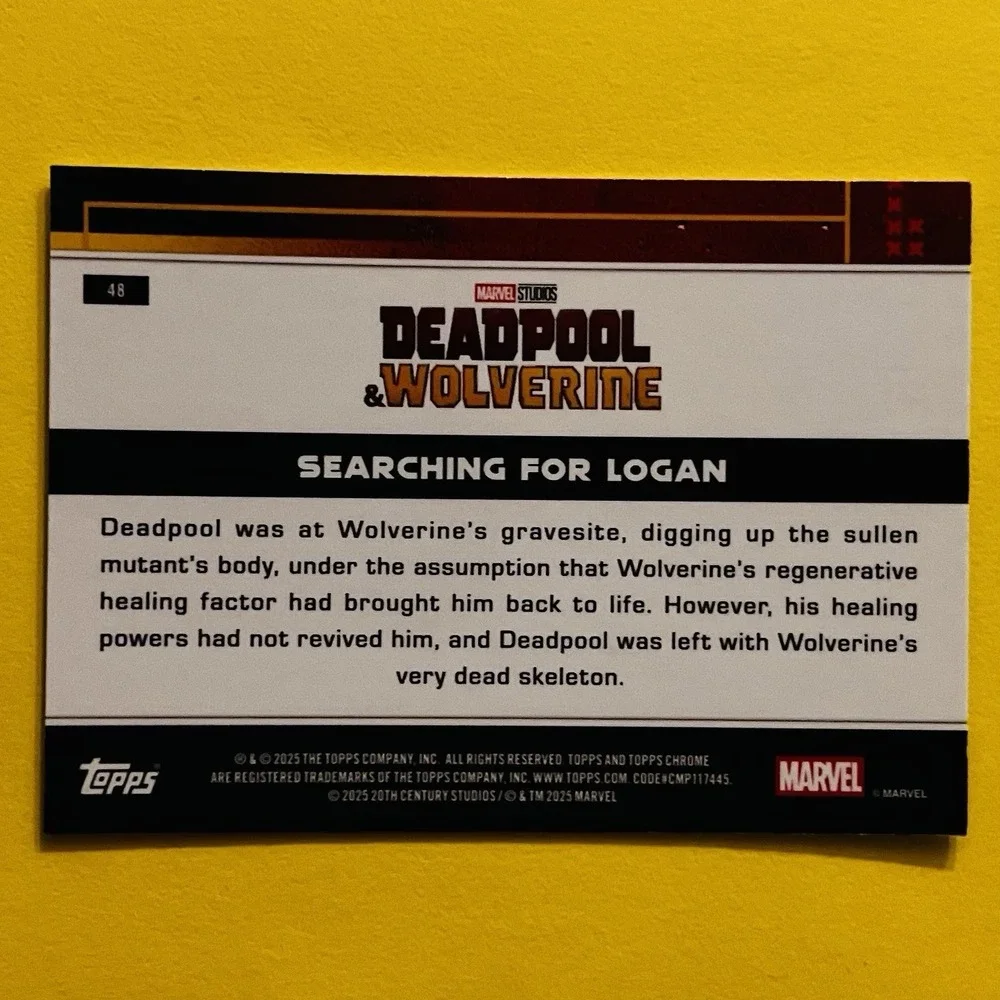 2025 Topps Chrome Deadpool & Wolverine Searching For Logan #48 Insert‎ Marvel